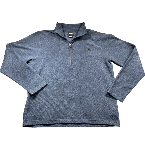 The North Face Men Quarter Zip Fleece Pullover Blue Textured Knit XL NF0A3YR1H2G